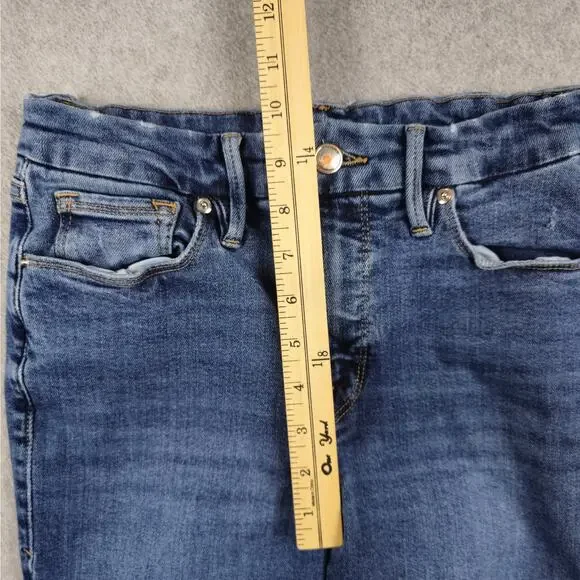 Good American Jeans Womens Size 6/28 Skinny Distressed Knee Frayed Hem 26" Waist - Picture 14 of 16